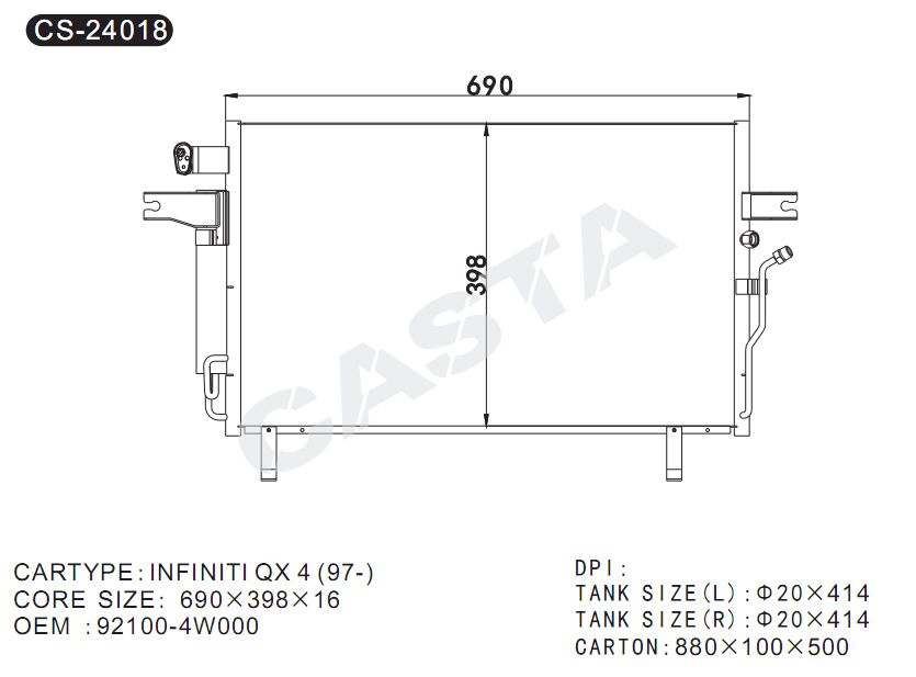 Auto condenser for Nissan Infiniti QX4 (97-)