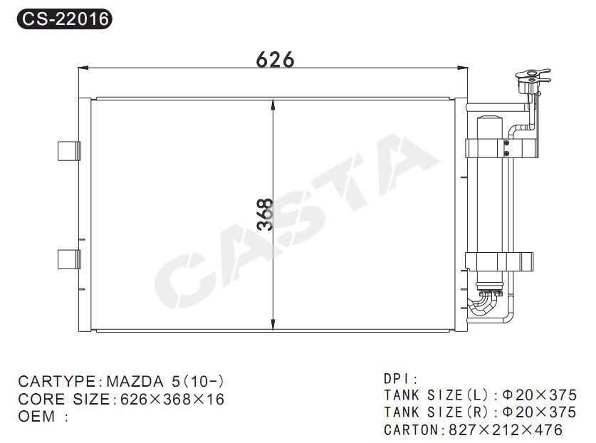 Best quality condenser for Mazda 5 (10-)