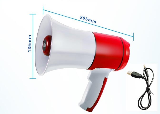 Rechargeable Megaphone with USB Siren/Music/Talk