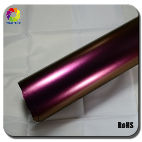 Tsautop Glossy Chameleon Purple Bronze Car Wrap Film