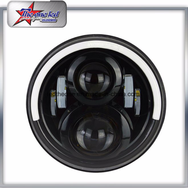 Newest Design 7 Inch 50W High Low Beam Round LED Headlight for Jeep Wrangler Offroad Truck Motorcycle
