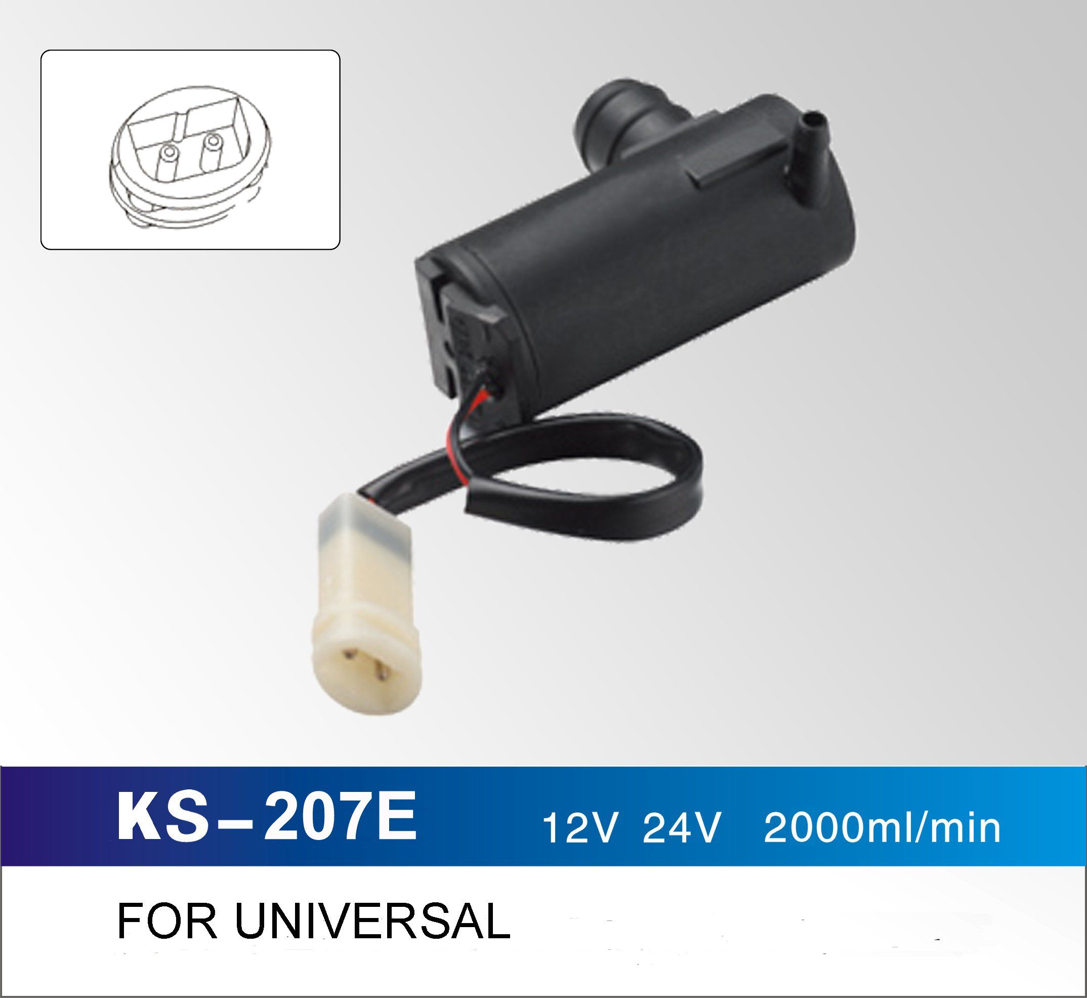 OEM Quality Universal Windshield Washer Motor Pump for Passengers, Buses and Special Vehicles