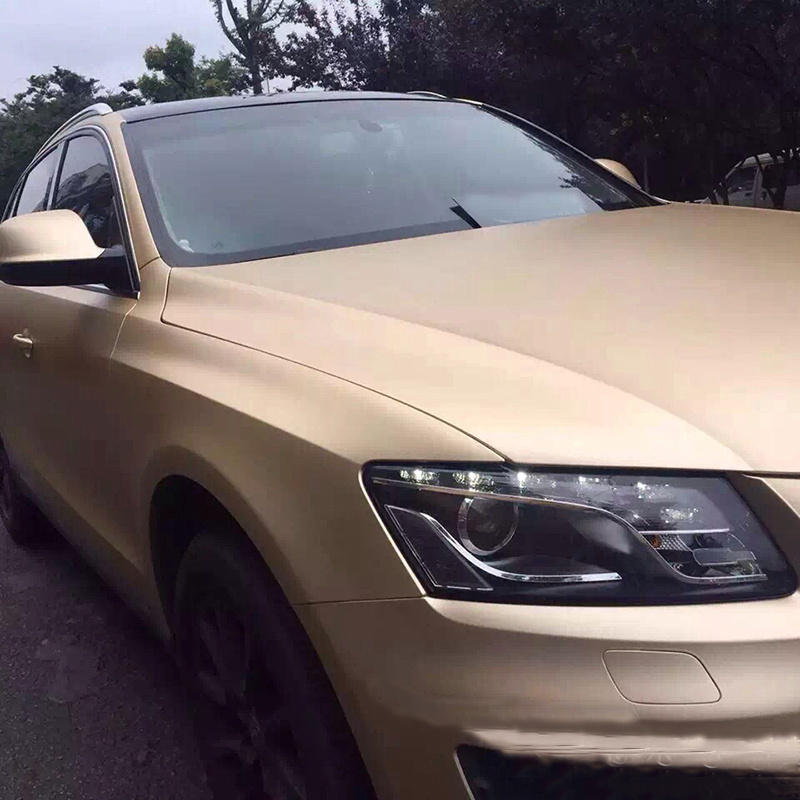 1.52m*20m Self Adhesive Brass Silve Waterproof Air Bubble Free PVC Vinyl Wrapping Matte Chome Car Wrap