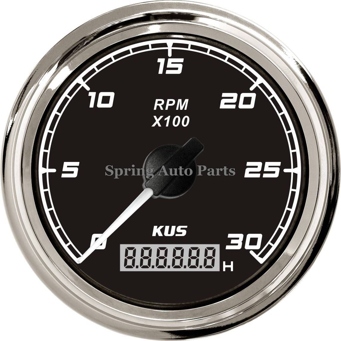 Sq 85mm Tachometer Rpm Gauge 3000rpm 12V 24V with Backlight for Boat Truck Car Tractor