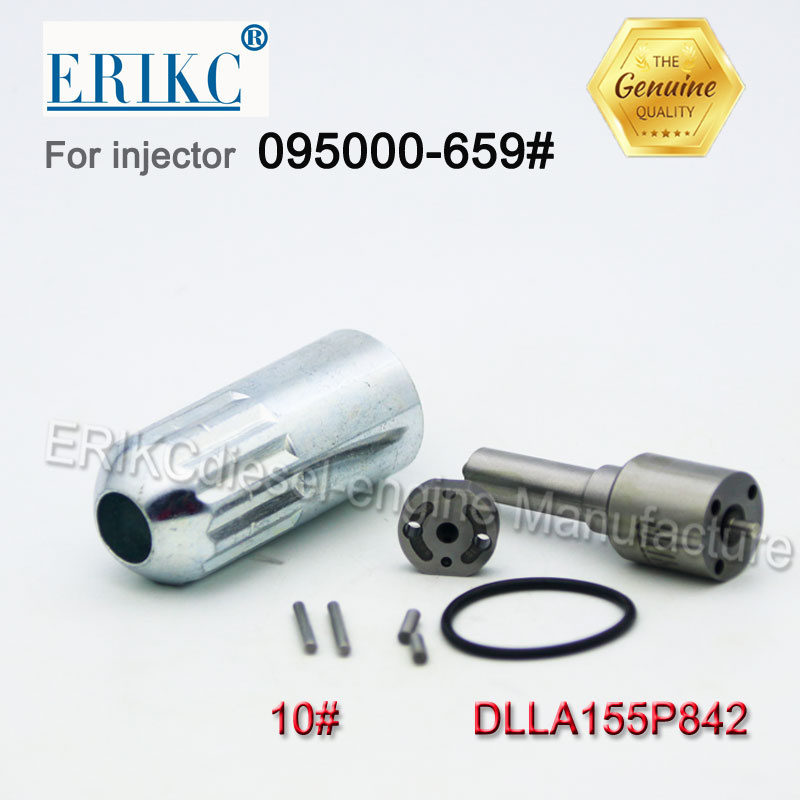 Erikc Denso 095000-6590 Common Rail Injector 23670-E0010 Repair Kit Dlla155p842 Nozzle 10# Valve Plate E1022001 Heavy Truck Part