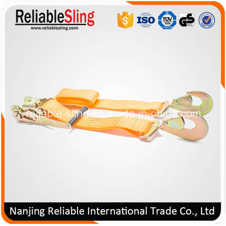 Ce GS ISO 2 Inch 5000 Kg Orange Tie Down with Plastic Ratchet Handle
