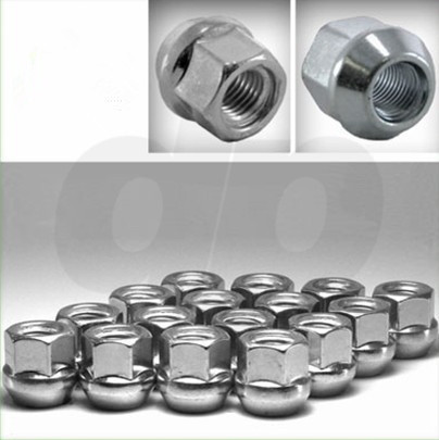 Open-End Bulge Acorn Wheel/Lug Nuts, Cone Seat, M12X1.25, 19mm Hex, Qty 20
