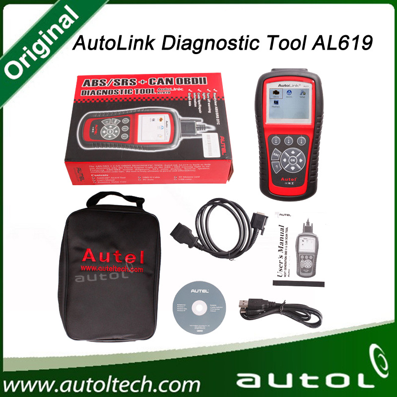 100% Original Autel Autolink Al619 ABS/SRS + Can Obdii Diagnostic Scan Tool Autel Al619 Update Auto Link Al 619