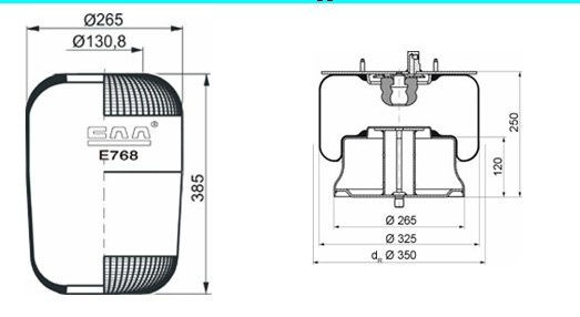 Air Bag Air Spring Rubber Air Spring 768n