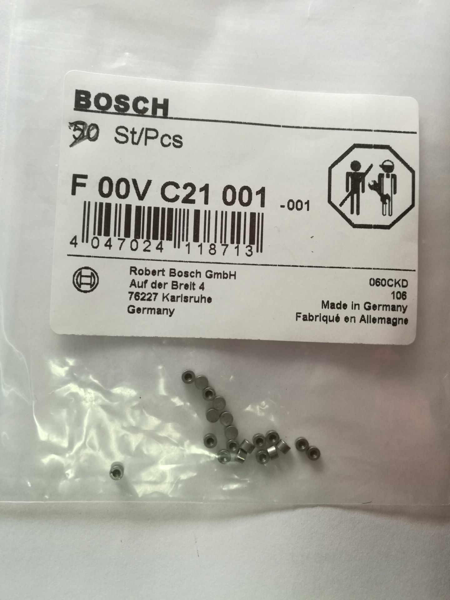 F 00V C21 001 Bosch Common Rail Fuel Injector Valve Ball