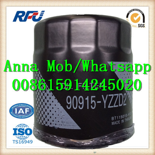 90915-Yzzd2 Oil Filter for Tooyota Sakera for Lexus (90915-yzzd2)