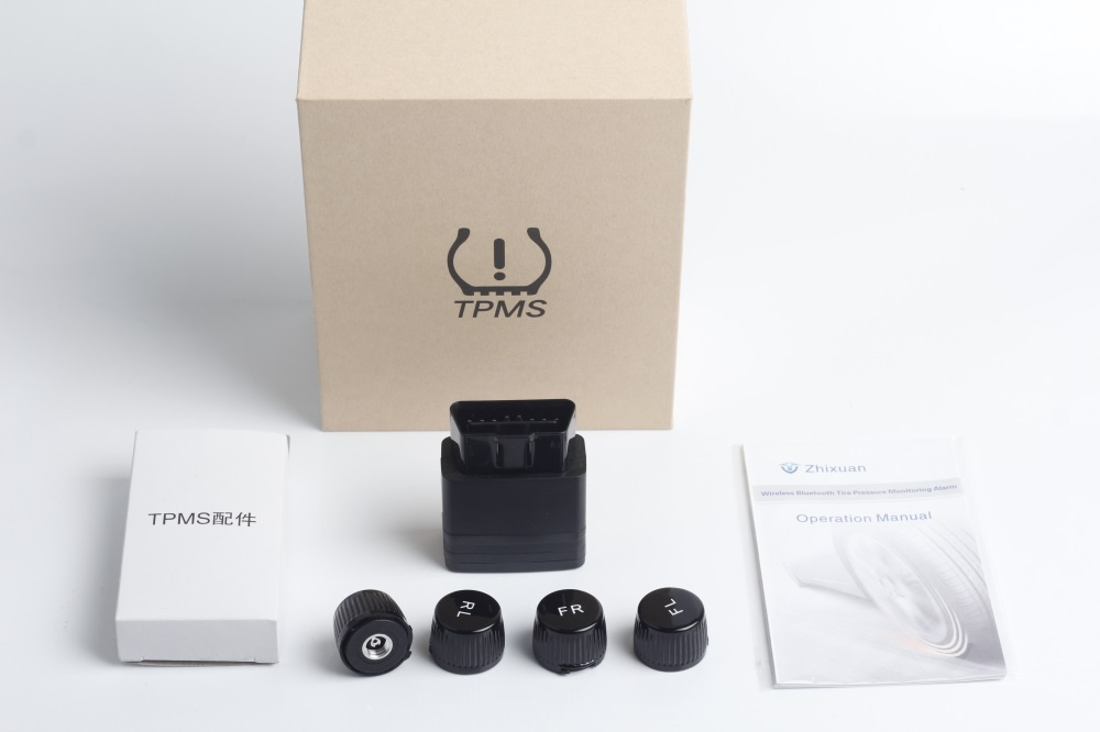 Wireless Bluetooth TPMS Display on Ios and Android APP Four External Sensors