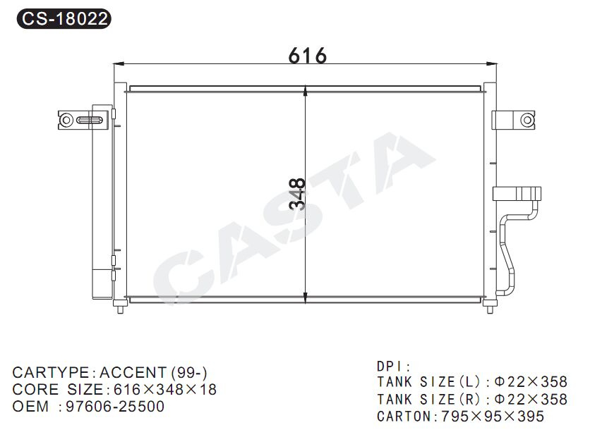 Performance Condenser for Hyundai Accent (99-)