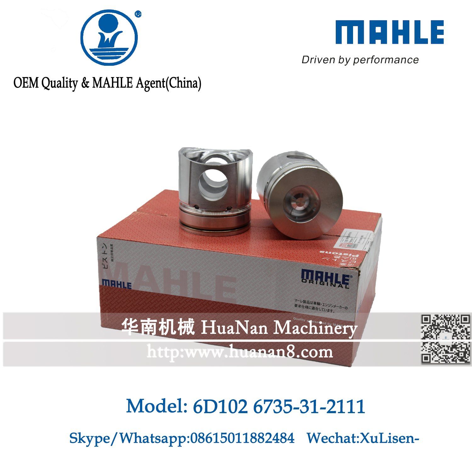 Mahle Piston S6d102 for PC200-6 Excavator 6735-31-2111