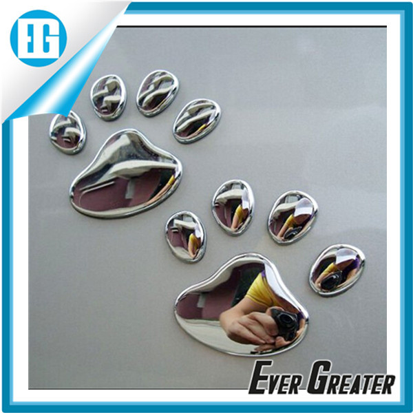 3D Adhesive Car Stickers Badge Bear Footprint Shape