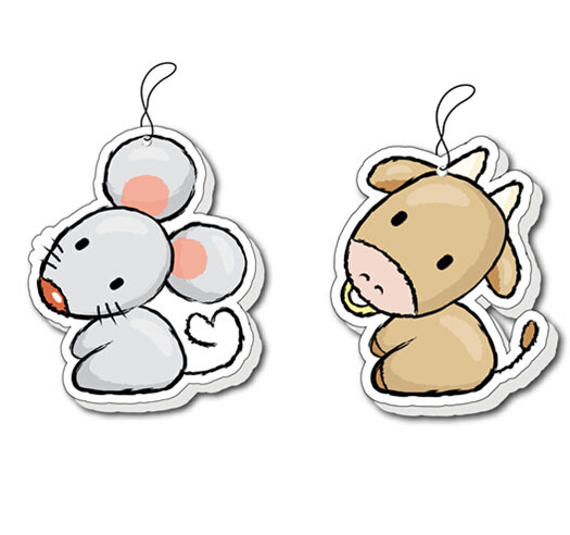Custom Cartoon Shape Car Perfume / Auto Paper Air Freshener