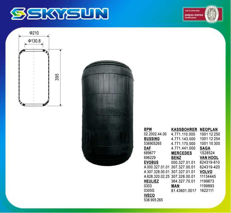 000.327.01.01 Auto Spare Parts Air Spring for Truck Trailer/Bus