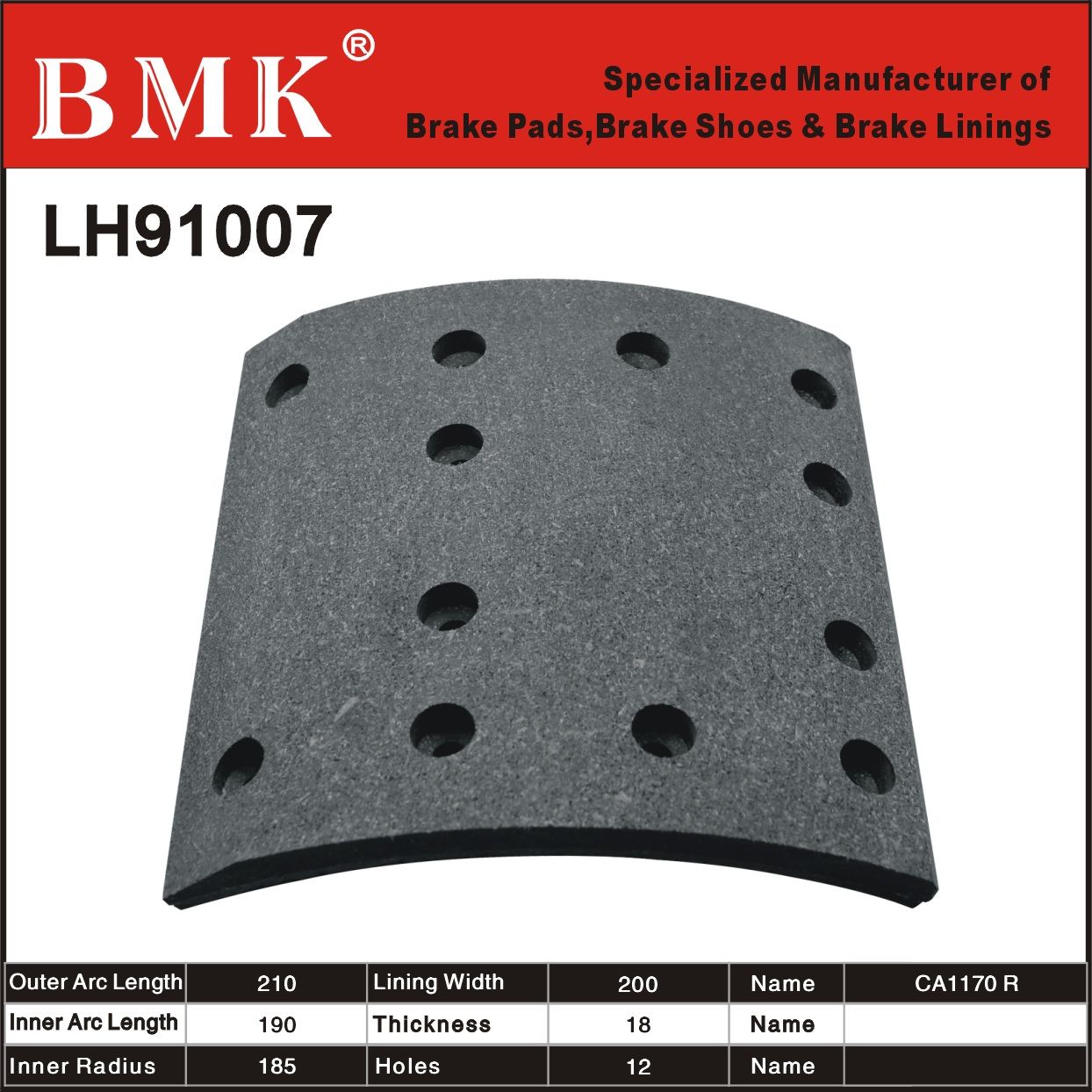 Advanced Quality Brake Linings (LH91007)