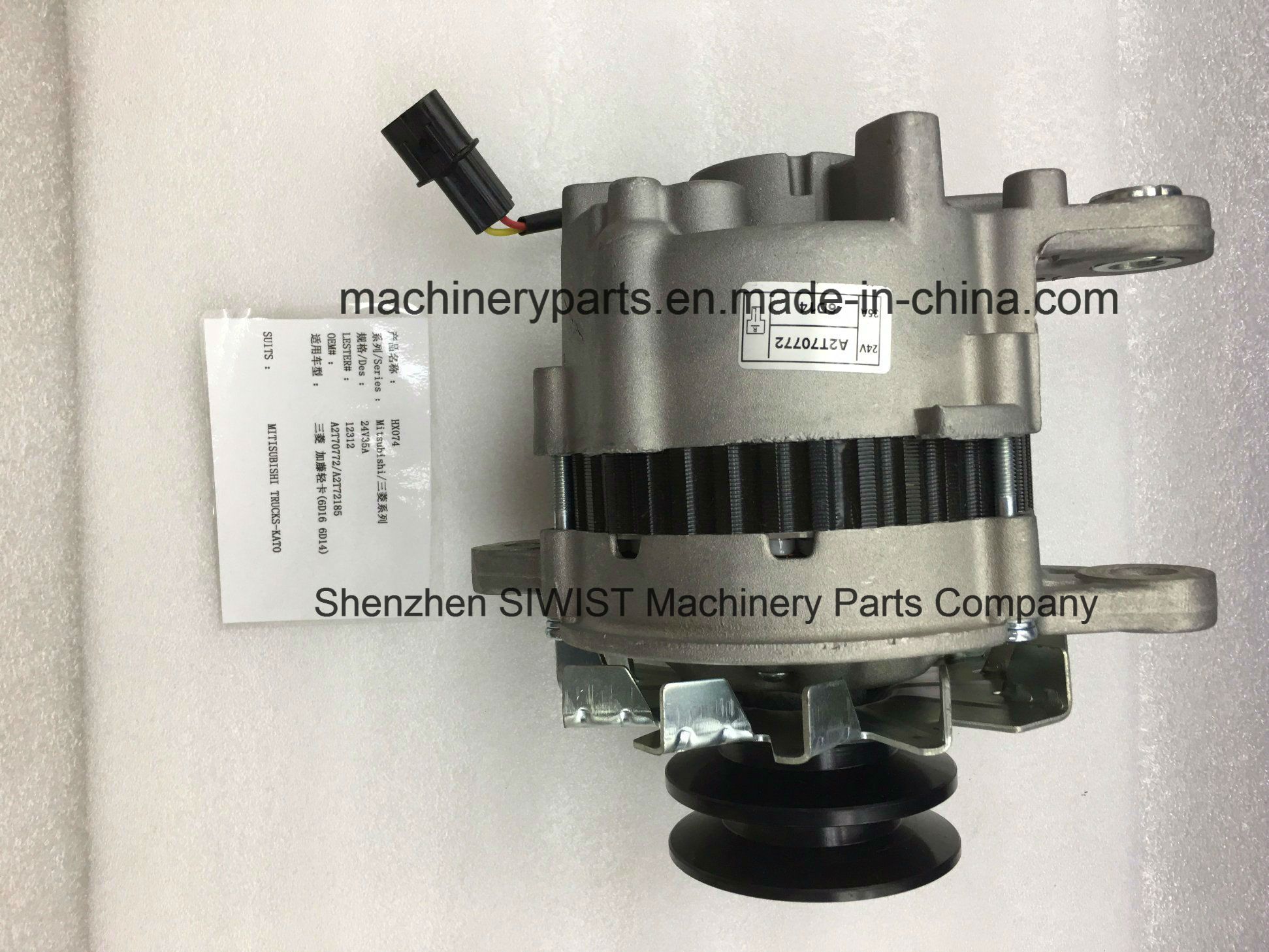 Alternator Lester 12312 A2t70772 A2t72185 A4t57886 A2t72186 A2t72999 Me017602 Me037616 Me067522 for Mitisubishi Trucks Kato 6D14 6D15 6D16 Engine