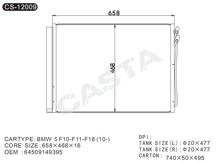 High Quality Auto Condenser for BMW OEM: 64509149395