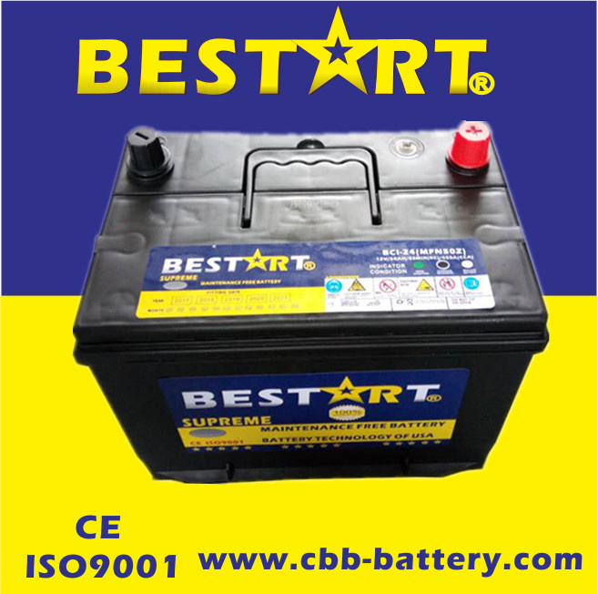 12V60ah Bci-24 Car Battery for USA Market