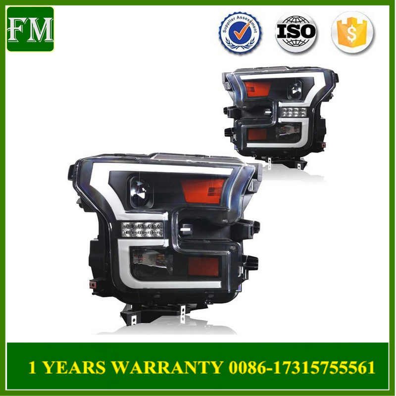 Ford F-150 2015-2017 U-Tube Style Projector Black Headlight