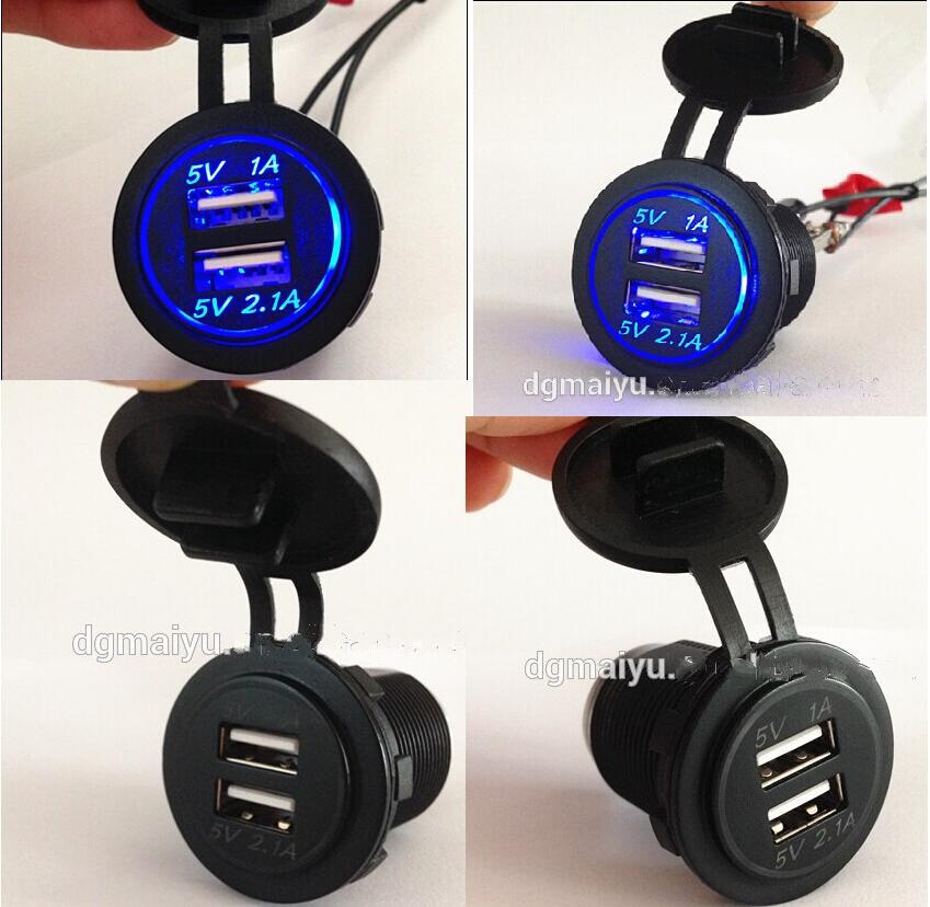 12V-24V Waterproof Dual USB Charger Socket for Car Marine Boat IP68
