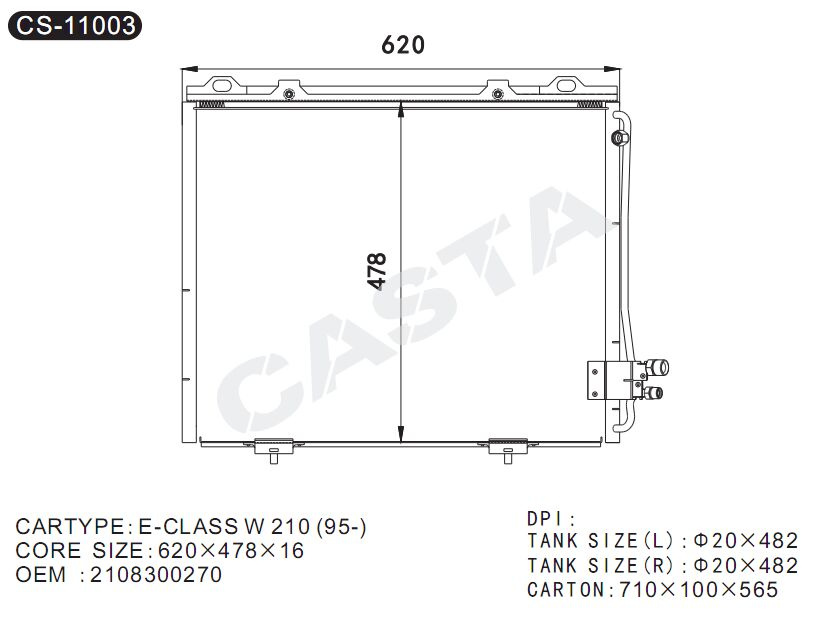 Hot Sales for Benz Auto Condenser for E-Class W210 (95-)