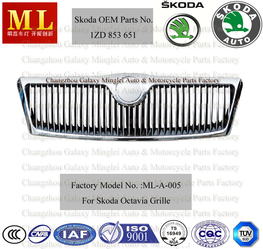 Good Chromed Auto Radiator Grille for Skoda Octavia From 2004 (1ZD 853 651)