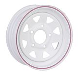 8 Spoke Hourse and Boat Trailer White Steel Wheel Rim