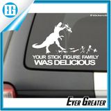 Your Stick Figure Family Was Delicious Dinosaur Car Sticker