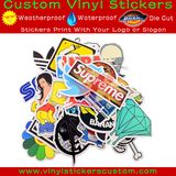 Weatherproof Custom Die Cut Logo UV Coated PVC Vinyl Decals Adhesive Car Stickers for Outdoor Using