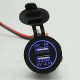 DIY Waterproof 12~24V Dual USB Car Charger Adapter Socket