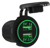 LED Dual USB Car Cigarette Lighter Socket 12V 24V 3.1A Charger Adapter