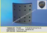 Long Lifetime Brake Lining for Heavy Duty Truck (19890/19891)