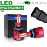Black Red Golden Blue COB 360 Lighting Super Bright Car LED Headlight