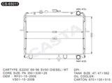 Aluminum radiator for Mazda E2200'88-96sv50 (Diesel) mt