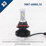 Lmusonu X3 Car 9007 LED Headlight Car Light 25W 6000lm with Aluminum Heat Dissipation