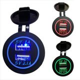 New12V-24V Universal Dual USB Car Cigarette Lighter Charging Socket Waterproof USB