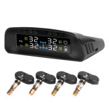 Solar Power and USB Charge Power Wireless Portable TPMS Tire Pressure Monitor Sensor with 4 Internal Sensors