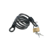 Hot-Sale Bicycle Cable Lock with 40mm Pad Lock (HLK-025)