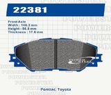 D1211 Brake Pads for Pontiac, Toyota