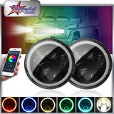 Angel Eyes RGB Halo LED Headlight for Jeep Wrangler