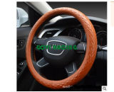 Genuine Leather Universal Car Steering Wheel Covers Anti-Slip 38cm