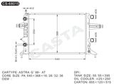 Hot sale aluminum Radiator for Astra G'98-AT