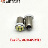 Super White Auto Bulbs 8LEDs 1206 3020 Ba9s Interior Car Door LED Light