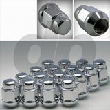 Chrome Closed-End Bulge Acorn Wheel/Lug Nuts, Cone Seat, 3/4