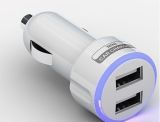 2.1A Fast Charging Dual USB Car Charger with LED Aura