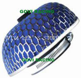 Sponge Car Air Filter with 76mm Iron Mesh Blue Universal for Car Air Intake Pipe