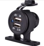 Automobile Motorcycle Universal Double Hole 3.1 a USB Car Charger with Fixed Bracket